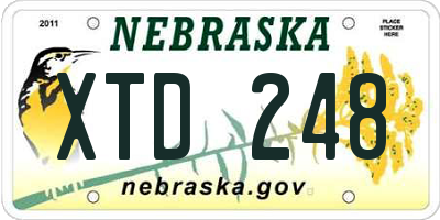 NE license plate XTD248