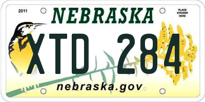 NE license plate XTD284