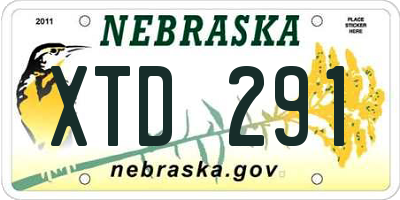 NE license plate XTD291
