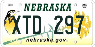 NE license plate XTD297