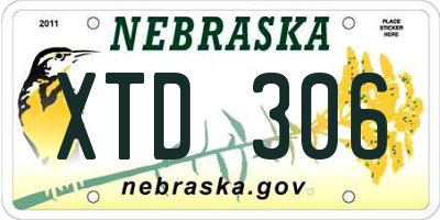 NE license plate XTD306