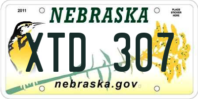NE license plate XTD307