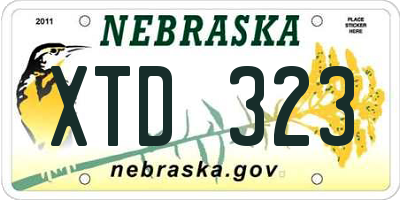 NE license plate XTD323