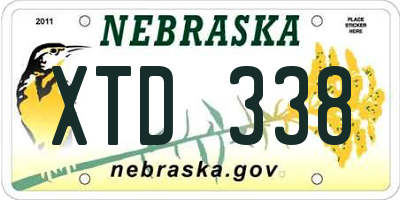 NE license plate XTD338