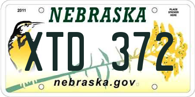 NE license plate XTD372