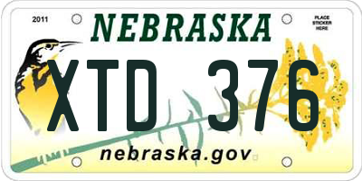 NE license plate XTD376