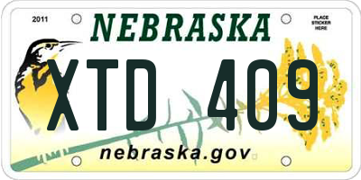 NE license plate XTD409