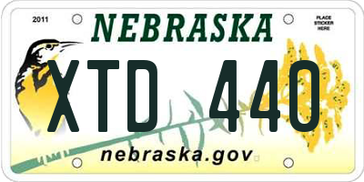 NE license plate XTD440