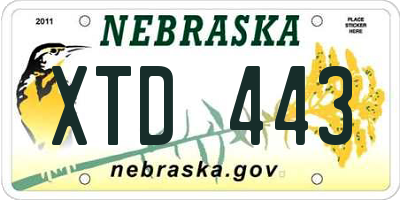 NE license plate XTD443
