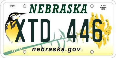 NE license plate XTD446