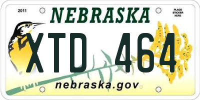 NE license plate XTD464