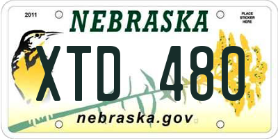 NE license plate XTD480