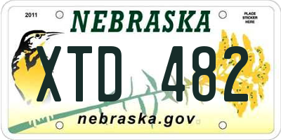 NE license plate XTD482