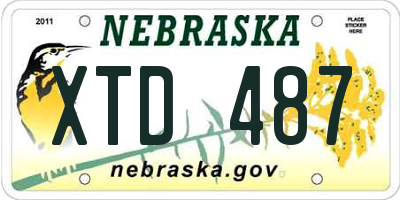 NE license plate XTD487