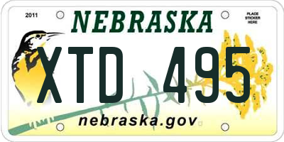 NE license plate XTD495