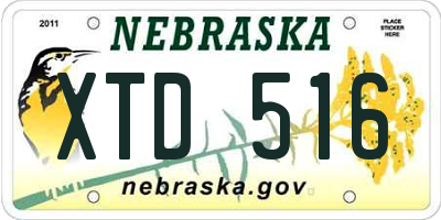 NE license plate XTD516