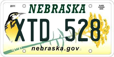 NE license plate XTD528