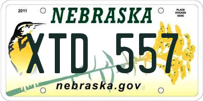 NE license plate XTD557