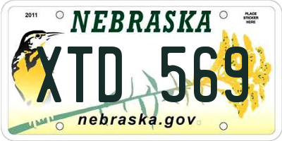 NE license plate XTD569