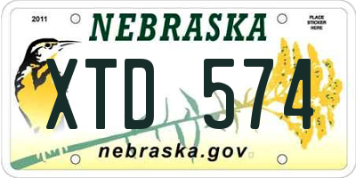 NE license plate XTD574