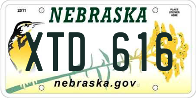 NE license plate XTD616