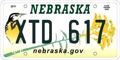 NE license plate XTD617