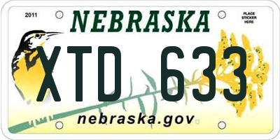 NE license plate XTD633