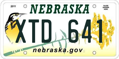 NE license plate XTD641