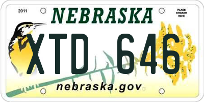 NE license plate XTD646