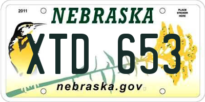 NE license plate XTD653