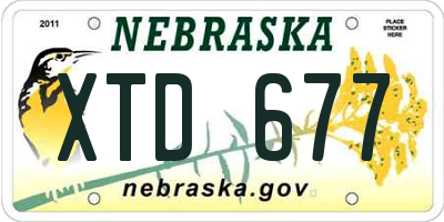 NE license plate XTD677