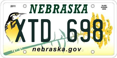 NE license plate XTD698