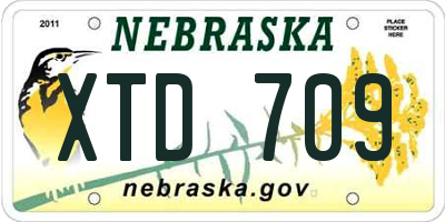 NE license plate XTD709