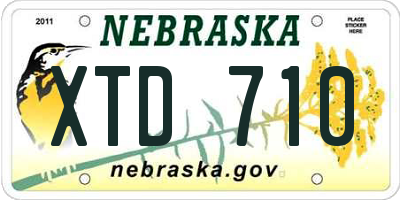 NE license plate XTD710