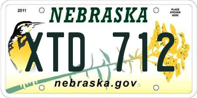 NE license plate XTD712