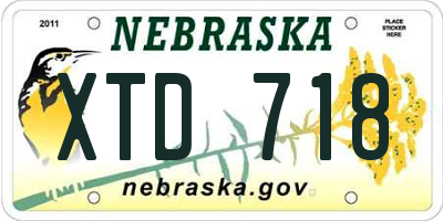 NE license plate XTD718