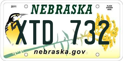 NE license plate XTD732