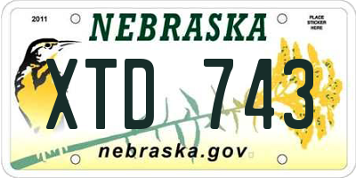 NE license plate XTD743