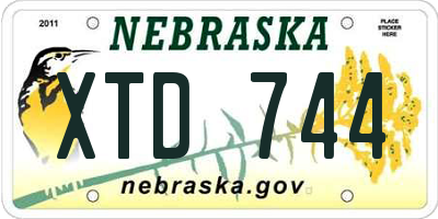 NE license plate XTD744
