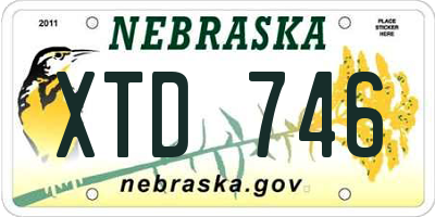 NE license plate XTD746
