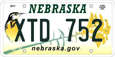 NE license plate XTD752