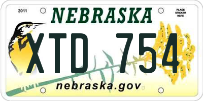 NE license plate XTD754