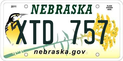 NE license plate XTD757