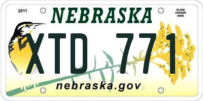 NE license plate XTD771