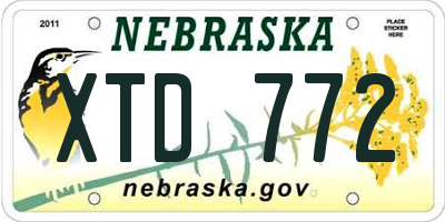 NE license plate XTD772