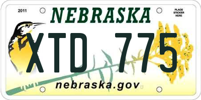NE license plate XTD775