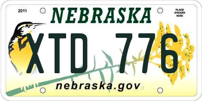 NE license plate XTD776