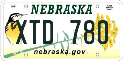 NE license plate XTD780