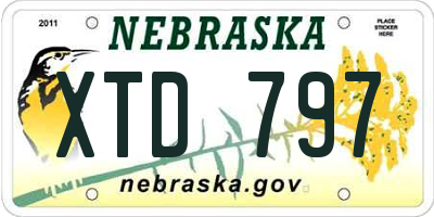 NE license plate XTD797
