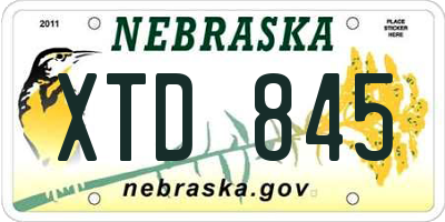 NE license plate XTD845